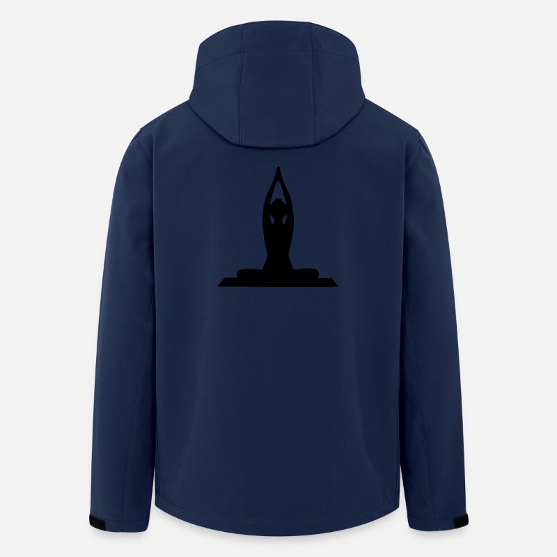 Yoga Forms Silhouettes Black - Men’s Recycled Softshell Jacket Discoverer by Stanley/Stella - navy