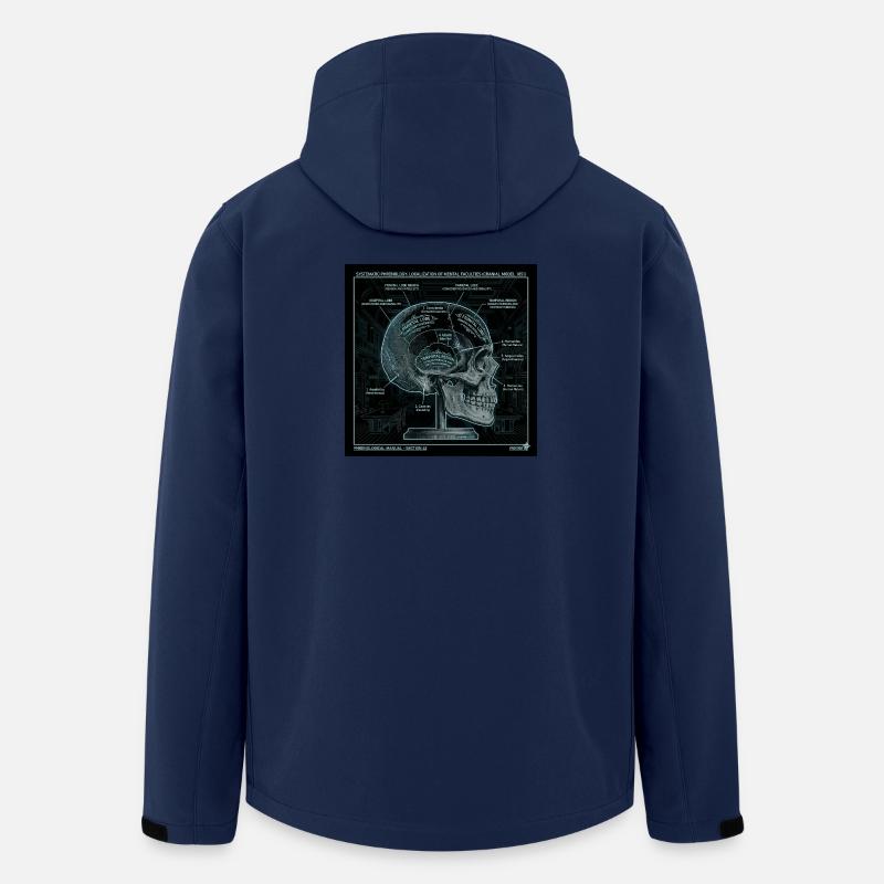 Kunst des Schädelphrenologie-Diagramms - Recycelte Männer Softshell-Jacke von Stanley/Stella - Navy