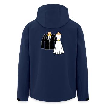 Wedding attire bride groom - Men’s Recycled Softshell Jacket by Stanley/Stella - navy - Back - AI Model Male 185 light (185cm)