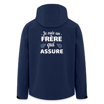T-shirt Humour Frère qui Assure - Recycelte Männer Softshell-Jacke von Stanley/Stella - Navy - Hinten - AI Model Male 185 light (185cm)