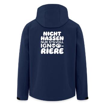 Nicht hassen nur stilvoll ignorieren - Recycelte Männer Softshell-Jacke von Stanley/Stella - Navy - Hinten - AI Model Male 185 light (185cm)
