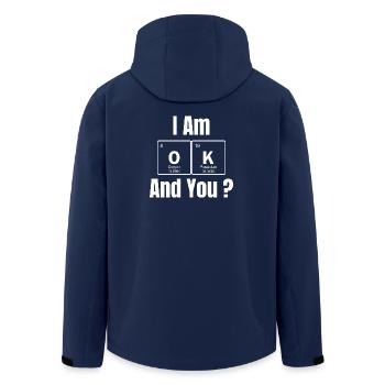 Mir geht's gut, und dir? T-Shirt | OK-Diagramm des Periodensystems - Recycelte Männer Softshell-Jacke von Stanley/Stella - Navy - Hinten - AI Model Male 185 light (185cm)