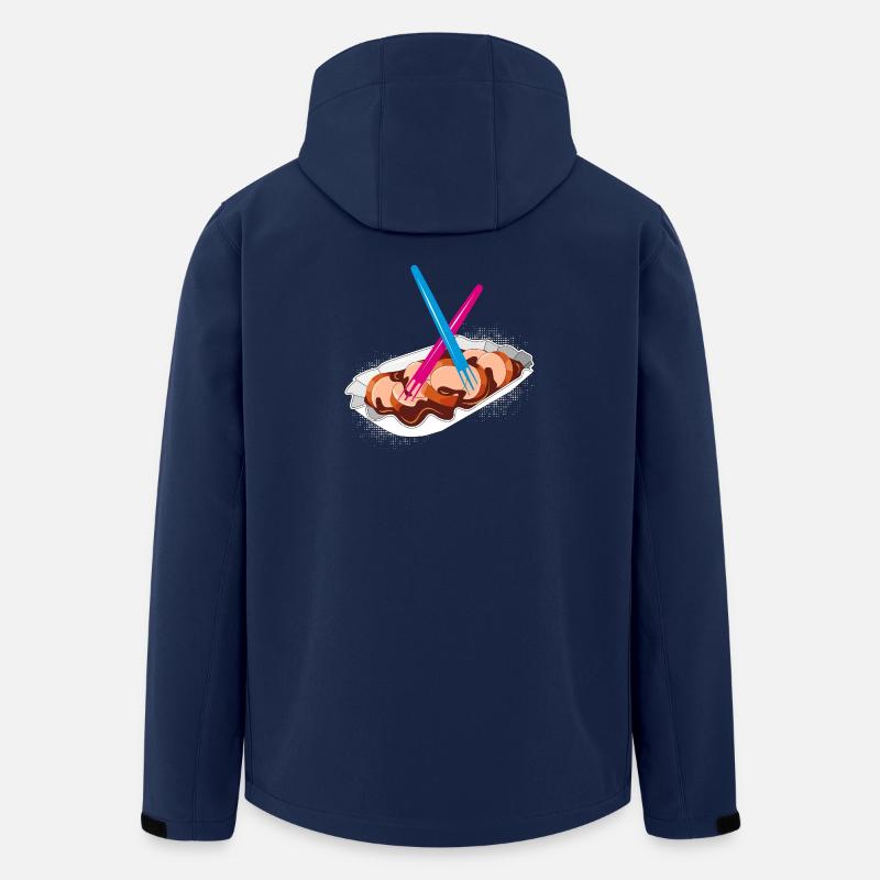 Currywurst mit zwei Gabeln-Kultiges Fastfood-Motiv - Recycelte Männer Softshell-Jacke von Stanley/Stella - Navy