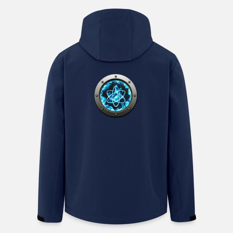 Futuristic Atomic Blue Energy Badge - Men’s Recycled Softshell Jacket by Stanley/Stella - navy