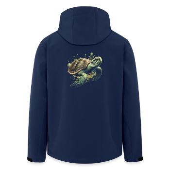 Coole Schildkröte als schickes Porträt - Recycelte Männer Softshell-Jacke von Stanley/Stella - Navy - Hinten - AI Model Male 185 light (185cm)