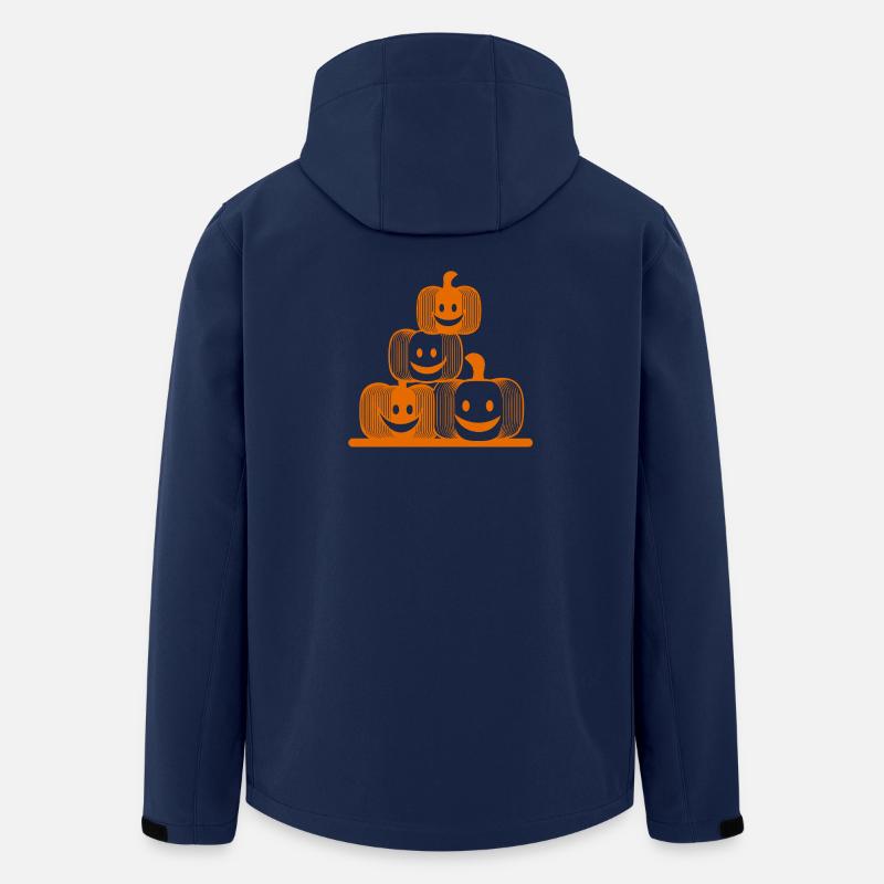 Four Laughing Pumpkins – Modern Halloween Icon - Men’s Recycled Softshell Jacket by Stanley/Stella - navy