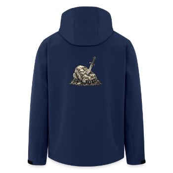 Germanic Sword Stone - Men’s Recycled Softshell Jacket by Stanley/Stella - navy - Back - AI Model Male 185 light (185cm)