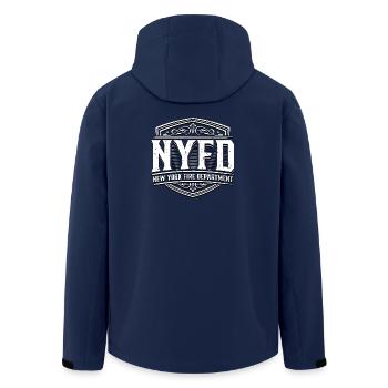 Les pompiers de New York | NYFD | New York City - Veste softshell homme en polyester recyclé Stanley/Stella - marine - Dos - AI Model Male 185 light (185cm)