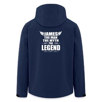 James, der Mensch, der Mythos, die Legende - Recycelte Männer Softshell-Jacke von Stanley/Stella - Navy - Hinten - AI Model Male 185 light (185cm)