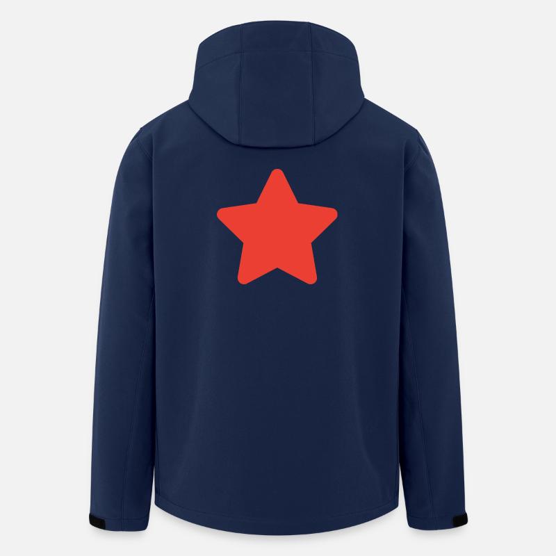 Roter Stern Minimal Grafik - Recycelte Männer Softshell-Jacke von Stanley/Stella - Navy
