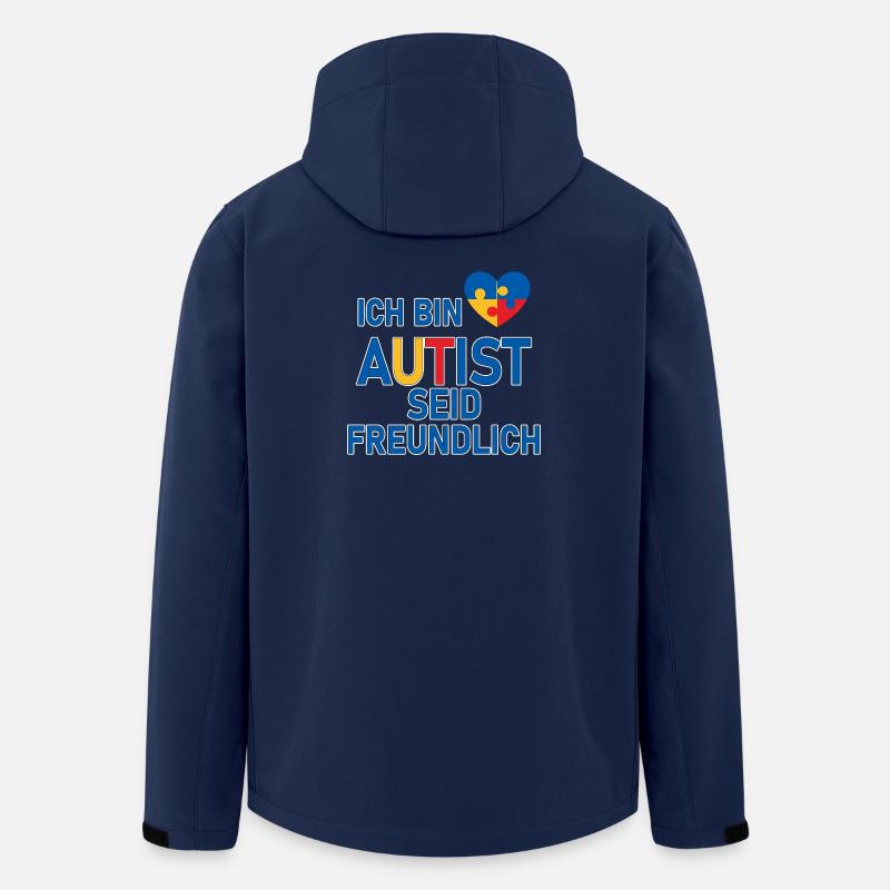 Ich bin Autist seid freundlich - Recycelte Männer Softshell-Jacke von Stanley/Stella - Navy