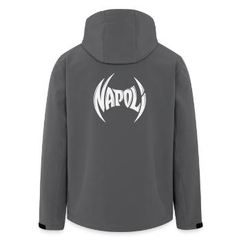 Typographie du blason de Naples - Veste softshell homme en polyester recyclé Stanley/Stella - charbon - Dos - AI Model Male 185 light (185cm)
