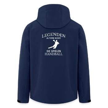 Handball Legende  - Recycelte Männer Softshell-Jacke von Stanley/Stella - Navy - Hinten - AI Model Male 185 light (185cm)