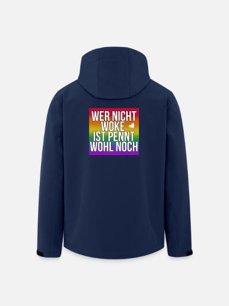 Wer nicht Woke ist pennt wohl noch - Recycelte Männer Softshell-Jacke von Stanley/Stella - Navy