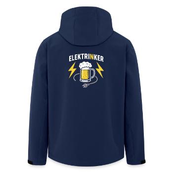 Elektrinker: Elektro Wortspiel Bier & Kabel Design - Recycelte Männer Softshell-Jacke von Stanley/Stella - Navy - Hinten - AI Model Male 185 light (185cm)