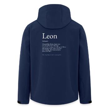 Leon – Witzige Namensdefinition - Recycelte Männer Softshell-Jacke von Stanley/Stella - Navy - Hinten - AI Model Male 185 light (185cm)