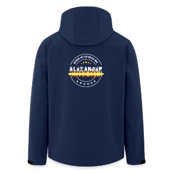 Keiner ist so heiss wie ALEXANDER - Recycelte Männer Softshell-Jacke von Stanley/Stella - Navy - Hinten - AI Model Male 185 light (185cm)