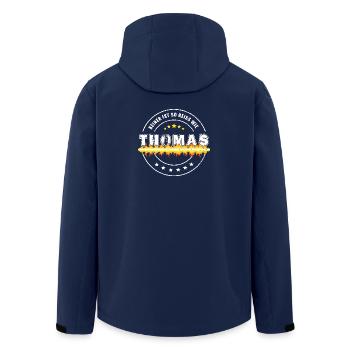 Keiner ist so heiss wie THOMAS - Recycelte Männer Softshell-Jacke von Stanley/Stella - Navy - Hinten - AI Model Male 185 light (185cm)