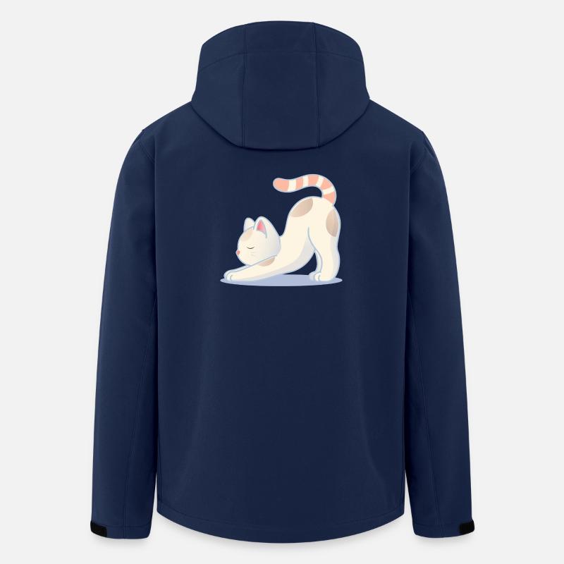 Eine Katze in einer dehnenden Yoga-Pose - Recycelte Männer Softshell-Jacke von Stanley/Stella - Navy