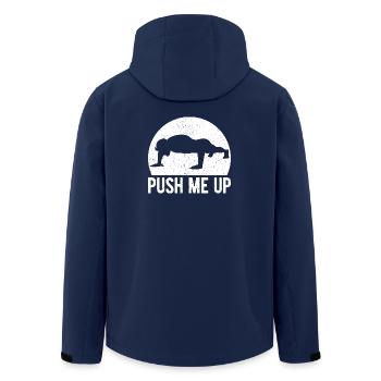 Gym Junkies Push Me Up Calisthenics Fitness - Recycelte Männer Softshell-Jacke von Stanley/Stella - Navy - Hinten - AI Model Male 185 light (185cm)