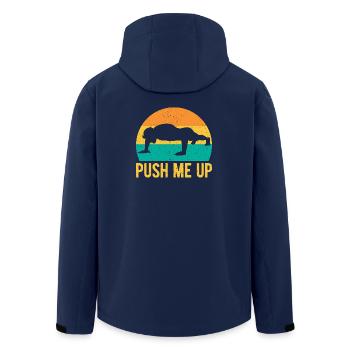 Fitness Fanatics Push Me Up Calisthenics Gym - Recycelte Männer Softshell-Jacke von Stanley/Stella - Navy - Hinten - AI Model Male 185 light (185cm)