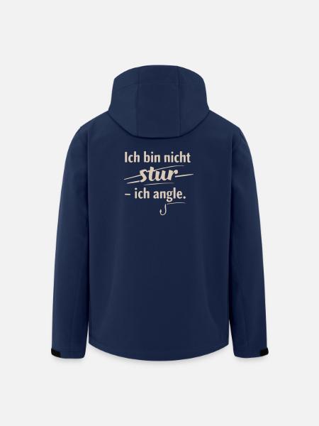 Ich bin nicht stur – ich angle - Recycelte Männer Softshell-Jacke von Stanley/Stella - Navy