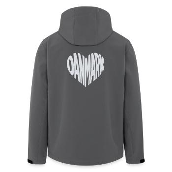 Danemark - Motif typographique du cœur du Danmark - Veste softshell homme en polyester recyclé Stanley/Stella - charbon - Dos - AI Model Male 185 light (185cm)