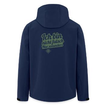Ich bin nicht falsch, nur anders Kompass - Recycelte Männer Softshell-Jacke von Stanley/Stella - Navy - Hinten - AI Model Male 185 light (185cm)