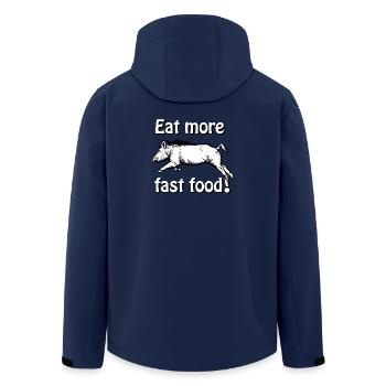 Eat more fast food - Wildschwein - Recycelte Männer Softshell-Jacke von Stanley/Stella - Navy - Hinten - AI Model Male 185 light (185cm)