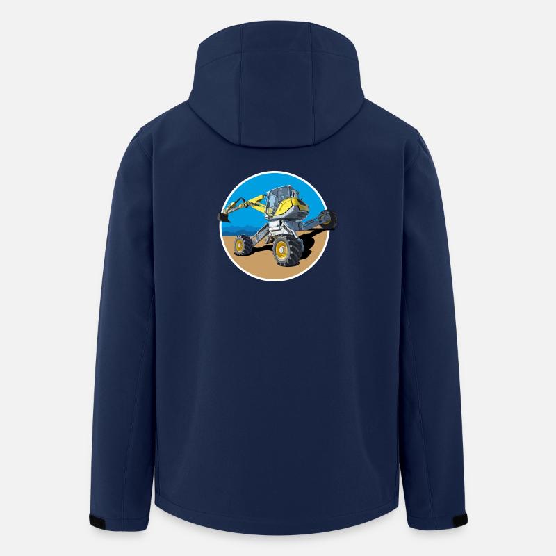 Er baggert dort wo andere Bagger niemals hinkommen - Recycelte Männer Softshell-Jacke von Stanley/Stella - Navy