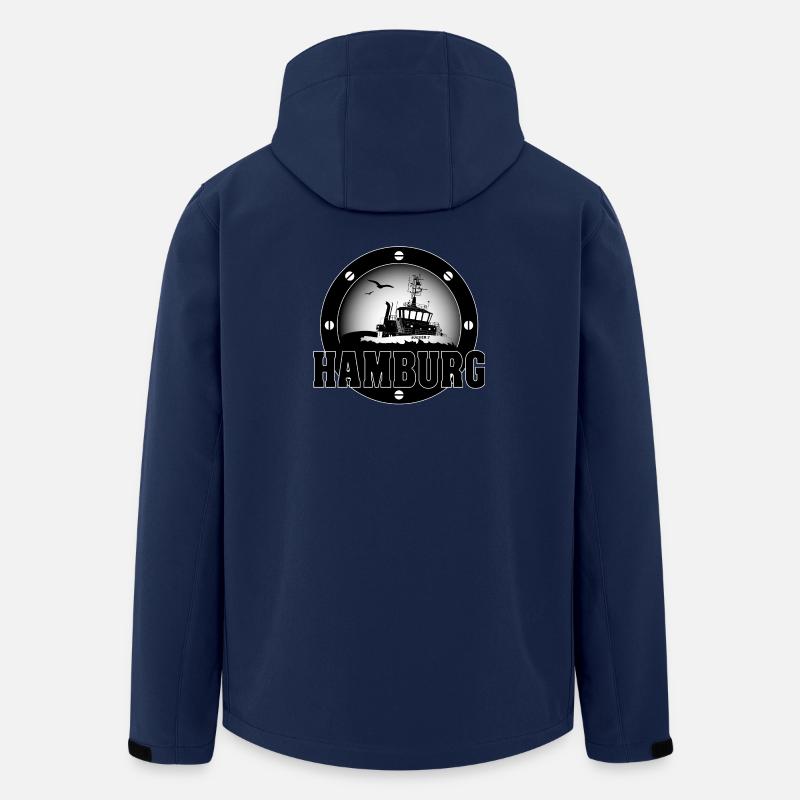 Schlepper im Hamburger Hafen - Recycelte Männer Softshell-Jacke von Stanley/Stella - Navy
