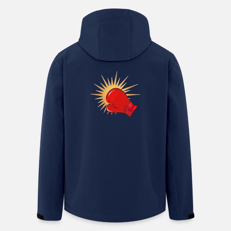 Roter Boxhandschuh mit Schlag-Effekt - Recycelte Männer Softshell-Jacke von Stanley/Stella - Navy
