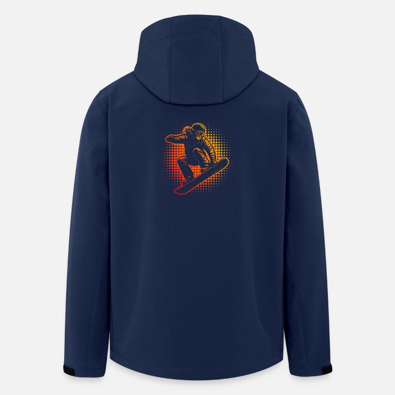 Feuerroter Snowboarder im Sprung - Recycelte Männer Softshell-Jacke von Stanley/Stella - Navy