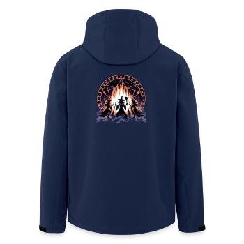 Trois sorcières accomplissant un rituel près du feu devant la magie - Veste softshell homme en polyester recyclé Stanley/Stella - marine - Dos - AI Model Male 185 light (185cm)