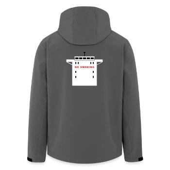 NO SMOKING - Rauchverbot Explosion Schiff Safety - Recycelte Männer Softshell-Jacke von Stanley/Stella - Anthrazit - Hinten - AI Model Male 185 light (185cm)