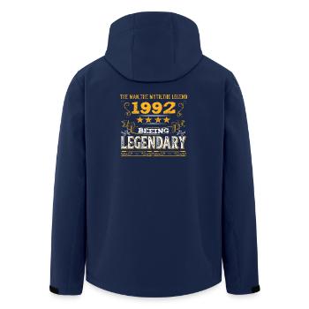 Birthday legendär 1992 - Recycelte Männer Softshell-Jacke von Stanley/Stella - Navy - Hinten - AI Model Male 185 light (185cm)