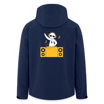 A DJ Plays Cool Music - Men’s Recycled Softshell Jacket by Stanley/Stella - navy - Back - AI Model Male 185 light (185cm)