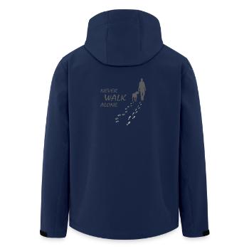 Hund - NEVER WALK ALONE Gassi - Recycelte Männer Softshell-Jacke von Stanley/Stella - Navy - Hinten - AI Model Male 185 light (185cm)
