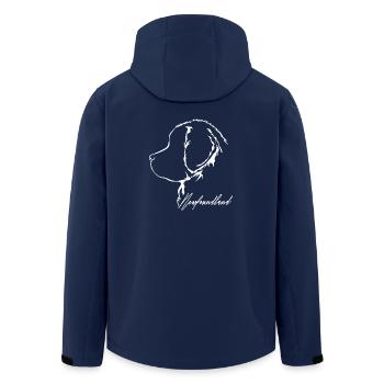 NEWFOUNDLAND Profile Dogs Dog Wilsigns - Men’s Recycled Softshell Jacket by Stanley/Stella - navy - Back - AI Model Male 185 light (185cm)