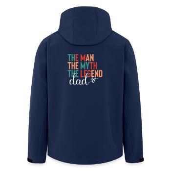 Papa - Der Mann, der Mythos, die Legende - Recycelte Männer Softshell-Jacke von Stanley/Stella - Navy - Hinten - AI Model Male 185 light (185cm)
