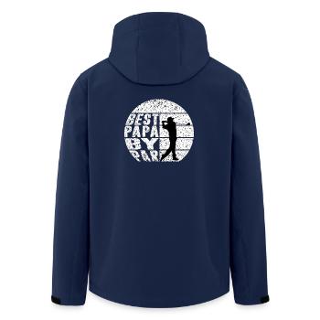 Bester Papa Angeln Silhouette Tee Shirt - Recycelte Männer Softshell-Jacke von Stanley/Stella - Navy - Hinten - AI Model Male 185 light (185cm)