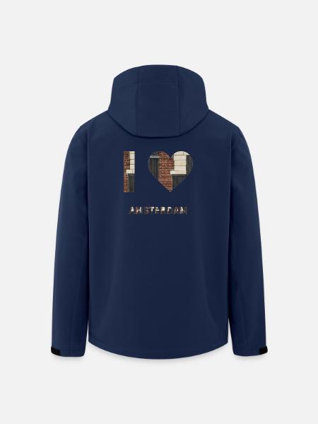 Amsterdam Brick Heart Emblem Tee - Men’s Recycled Softshell Jacket by Stanley/Stella - navy