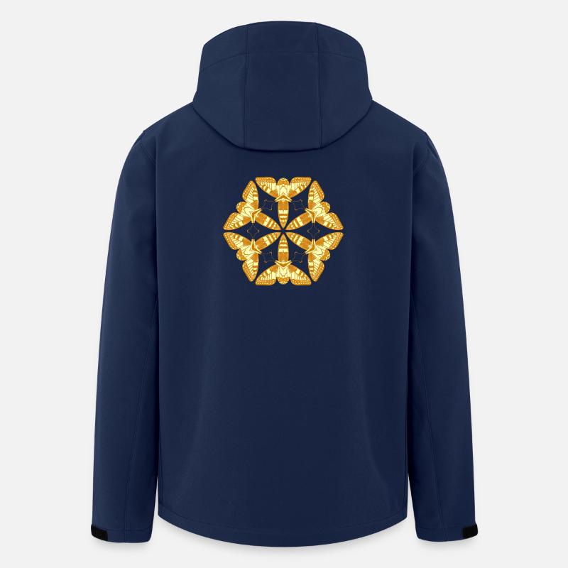Goldene Mandala Schmetterlinge – Insekten - Recycelte Männer Softshell-Jacke von Stanley/Stella - Navy