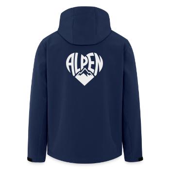 Alpen HerzTypo  - Recycelte Männer Softshell-Jacke von Stanley/Stella - Navy - Hinten - AI Model Male 185 light (185cm)