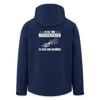 Blaskapelle Trompeter zu stur zum aufhören - Recycelte Männer Softshell-Jacke von Stanley/Stella - Navy - Hinten - AI Model Male 185 light (185cm)