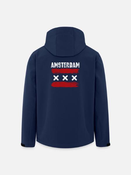 Amsterdam Red Brush Three X - Recycelte Männer Softshell-Jacke von Stanley/Stella - Navy
