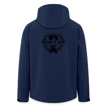 Traktordesign – Rolnik z dumą im Getreidekranz - Recycelte Männer Softshell-Jacke von Stanley/Stella - Navy - Hinten - AI Model Male 185 light (185cm)