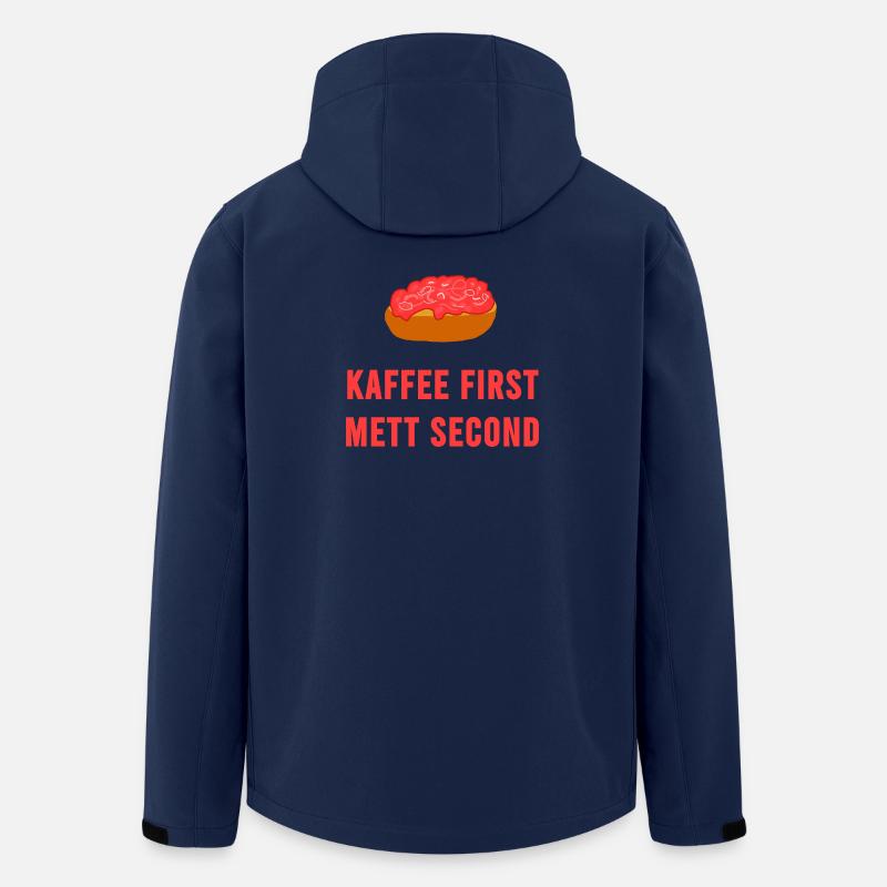 Kaffee first Mett second Frühstück Mettbrötchen - Recycelte Männer Softshell-Jacke von Stanley/Stella - Navy