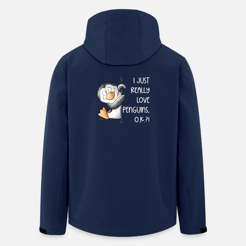 Pingouin Drolliger J’aime vraiment les pingouins - Veste softshell homme en polyester recyclé Stanley/Stella - marine