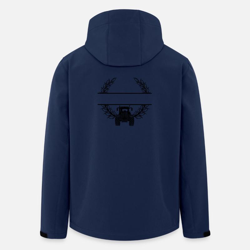 Traktor-Frontansicht im Weizenkranz - Recycelte Männer Softshell-Jacke von Stanley/Stella - Navy